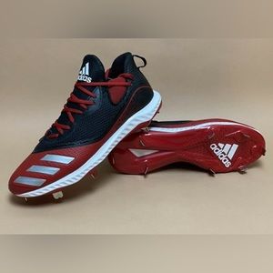 NEW! Adidas Icon V Bounce Baseball Cleats Shoes ~ Red / Black - Size 13 (G28254)